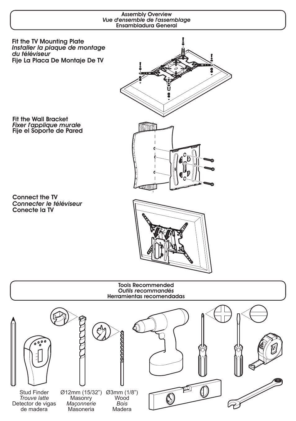 AVF Group GL601: TV Wall Mount User Manual | Page 2 / 14