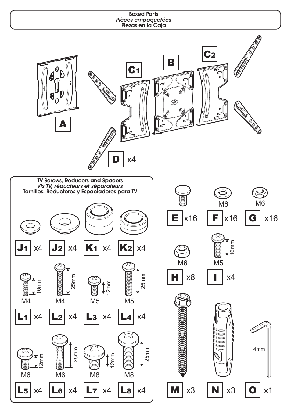 AVF Group GL601: TV Wall Mount User Manual | Page 4 / 14