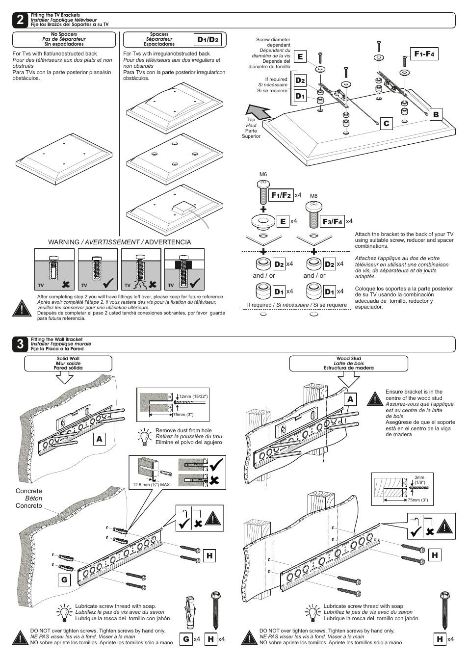 AVF Group NEL601B: TV Wall Mount User Manual | Page 2 / 2
