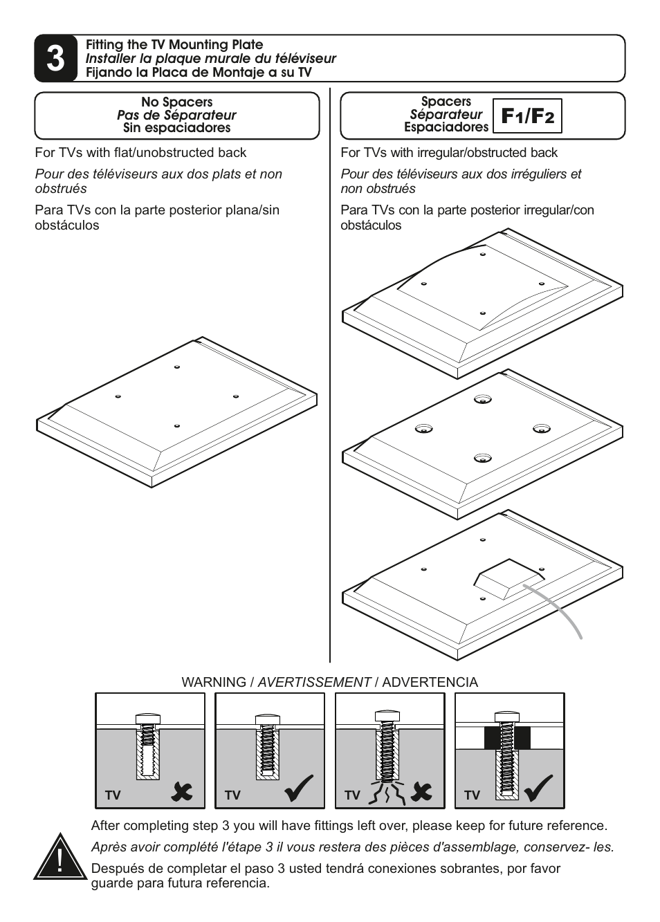 AVF Group ZL8601K: TV Wall Mount User Manual | Page 8 / 12