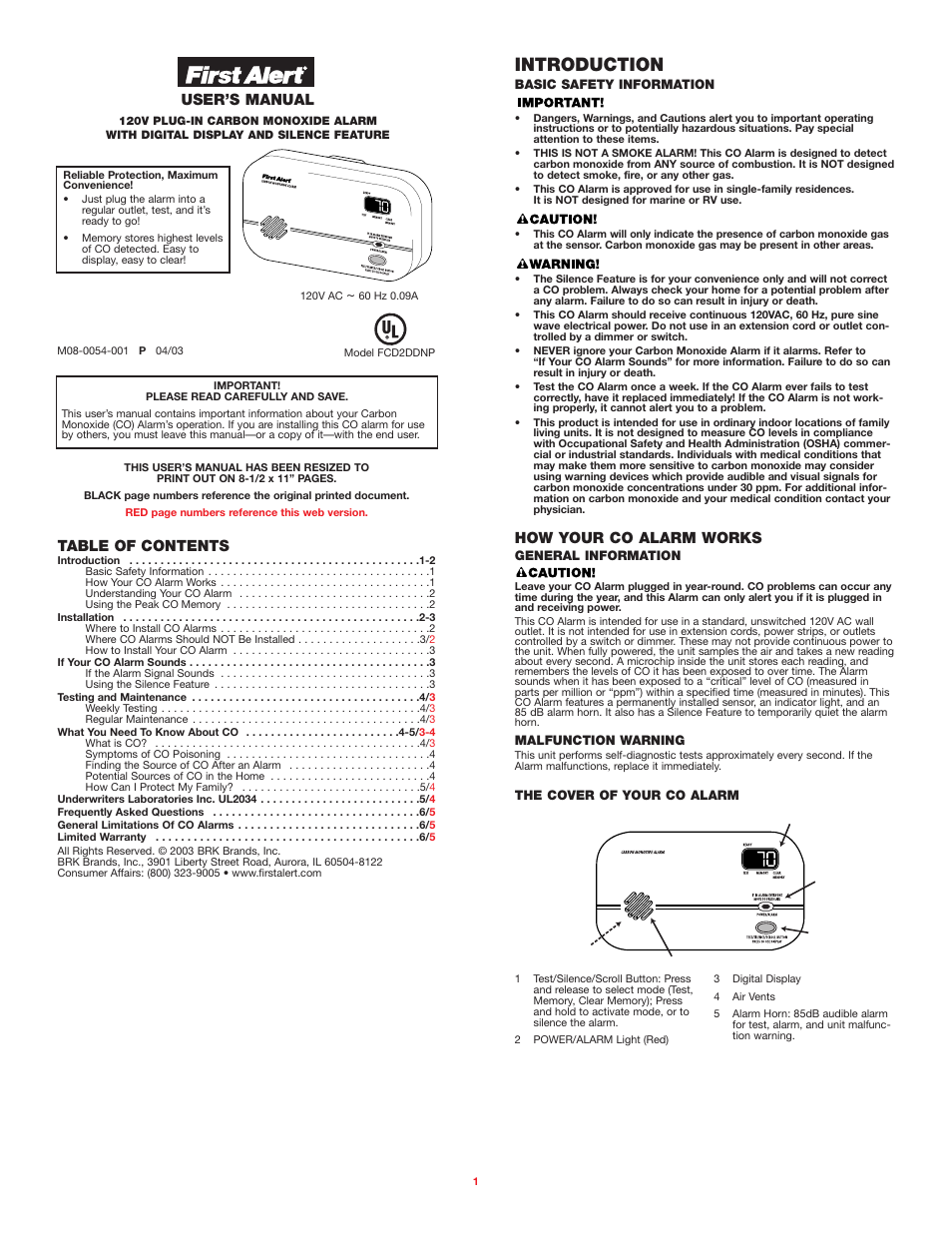 BRK electronic FCD2DDNP User Manual | 5 pages