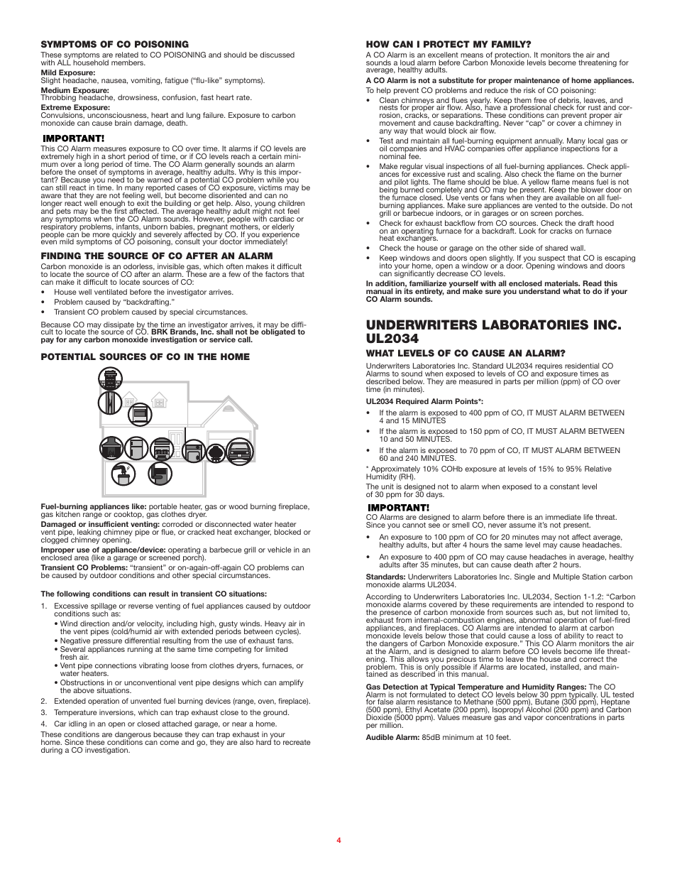 Underwriters laboratories inc. ul2034 | BRK electronic FCD2DDNP User Manual | Page 4 / 5