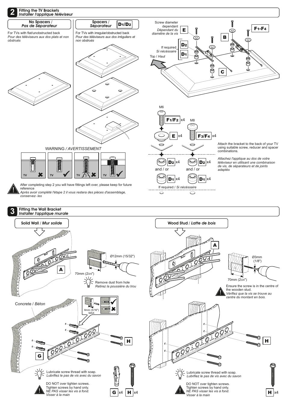 AVF Group NEL801B: Flat Panel TV Mount User Manual | Page 2 / 2