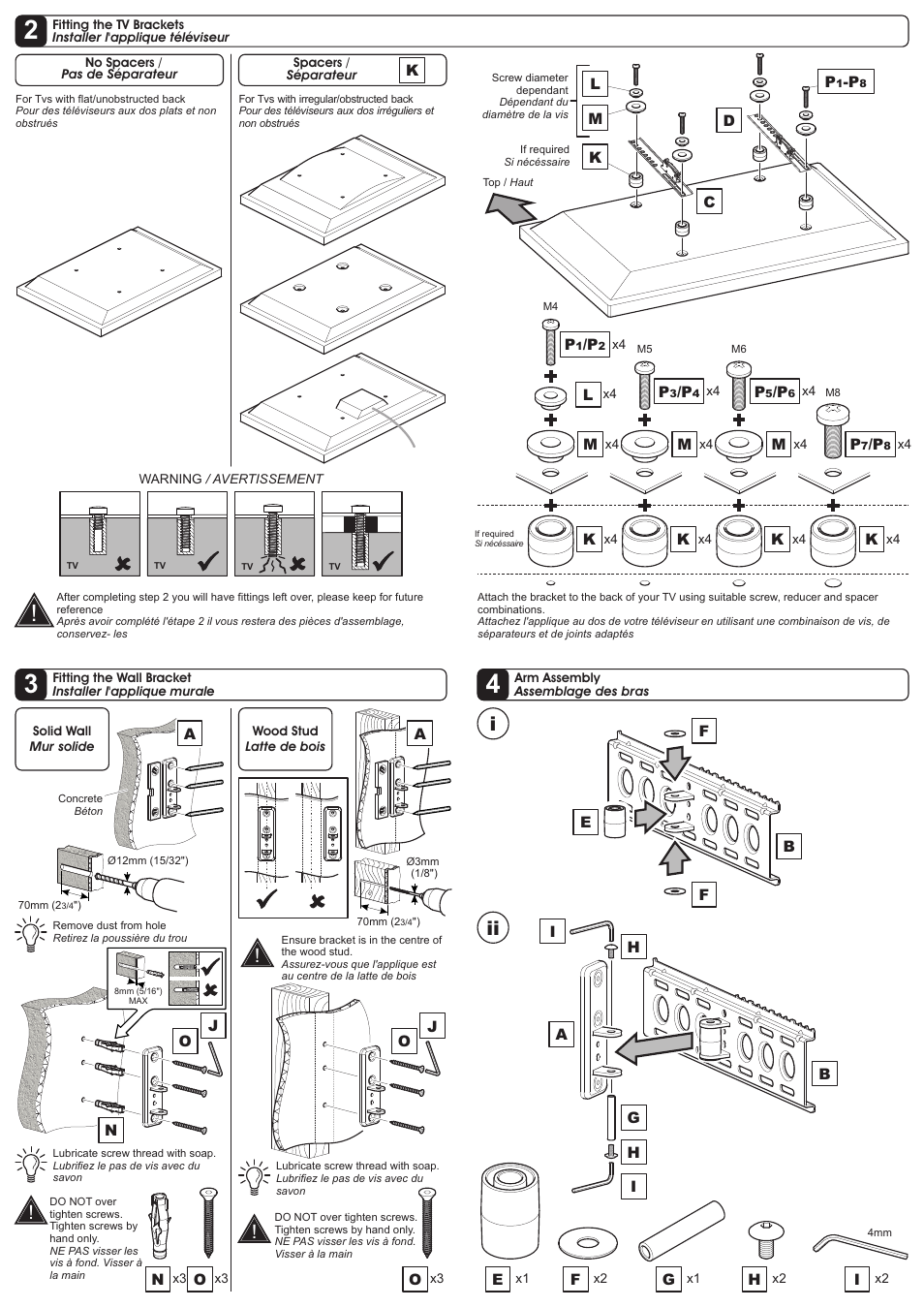 AVF Group NEL402B: Flat Panel TV Mount User Manual | Page 2 / 2