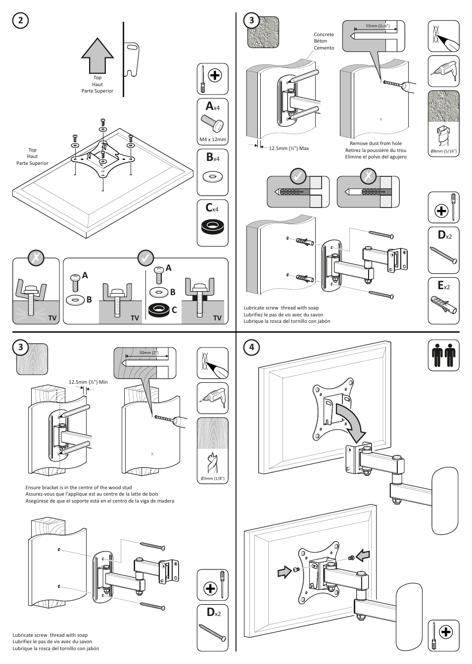 AVF Group PWL140: TV Wall Mount User Manual | Page 2 / 2