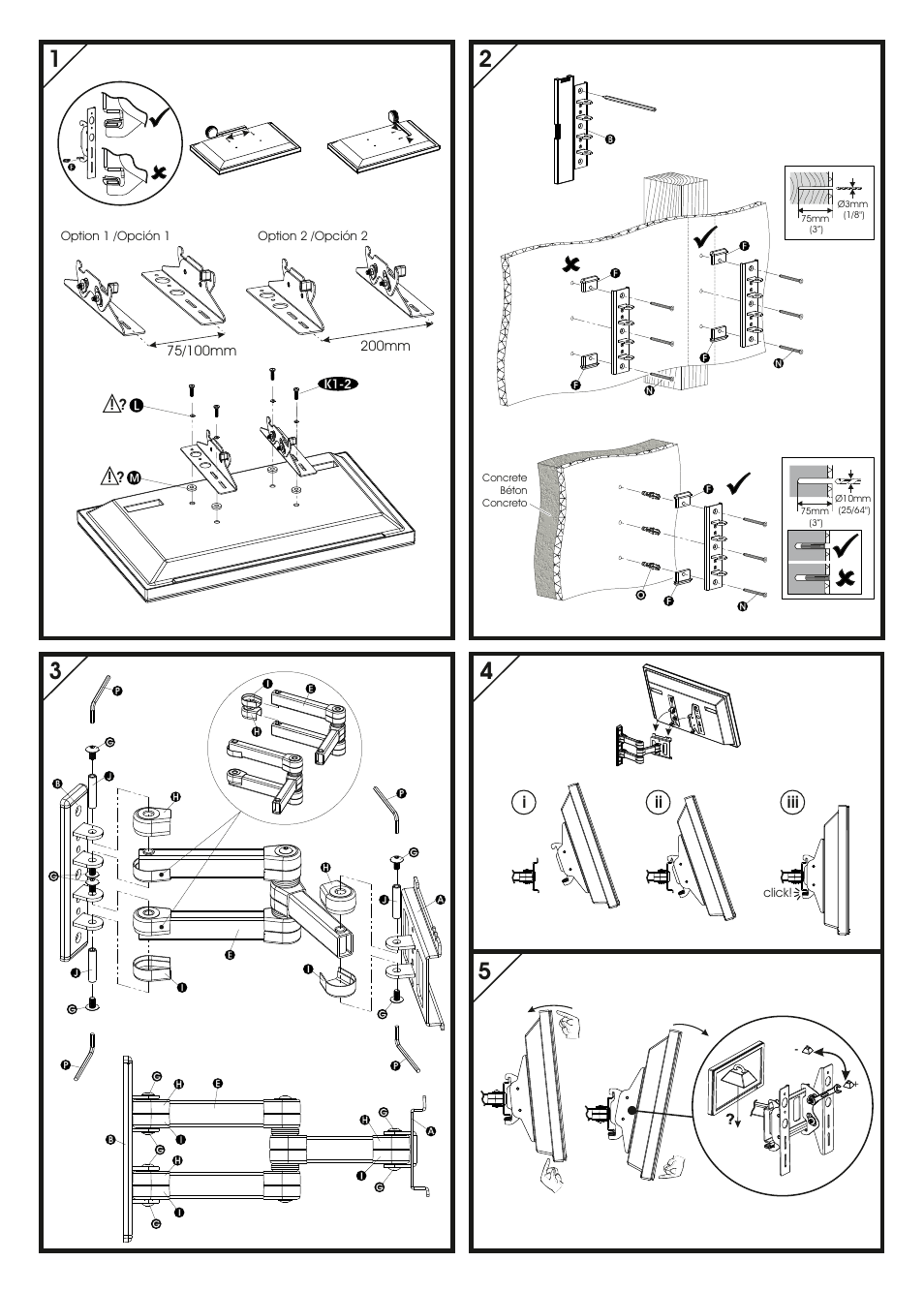 AVF Group EL204B: Flat Panel TV Mount User Manual | Page 2 / 2