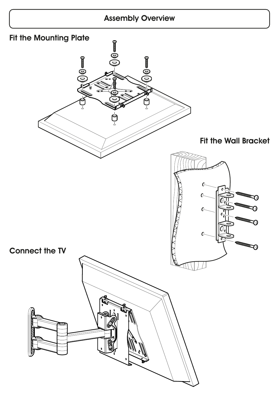 AVF Group EPL554PBK: Flat Panel TV Mount User Manual | Page 2 / 16