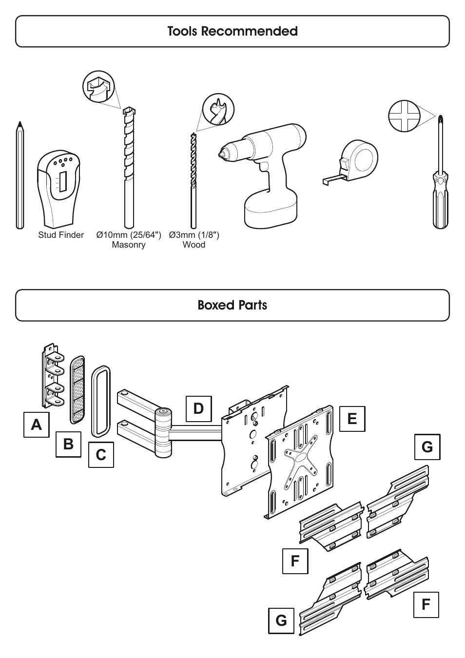 AVF Group EPL554PBK: Flat Panel TV Mount User Manual | Page 4 / 16