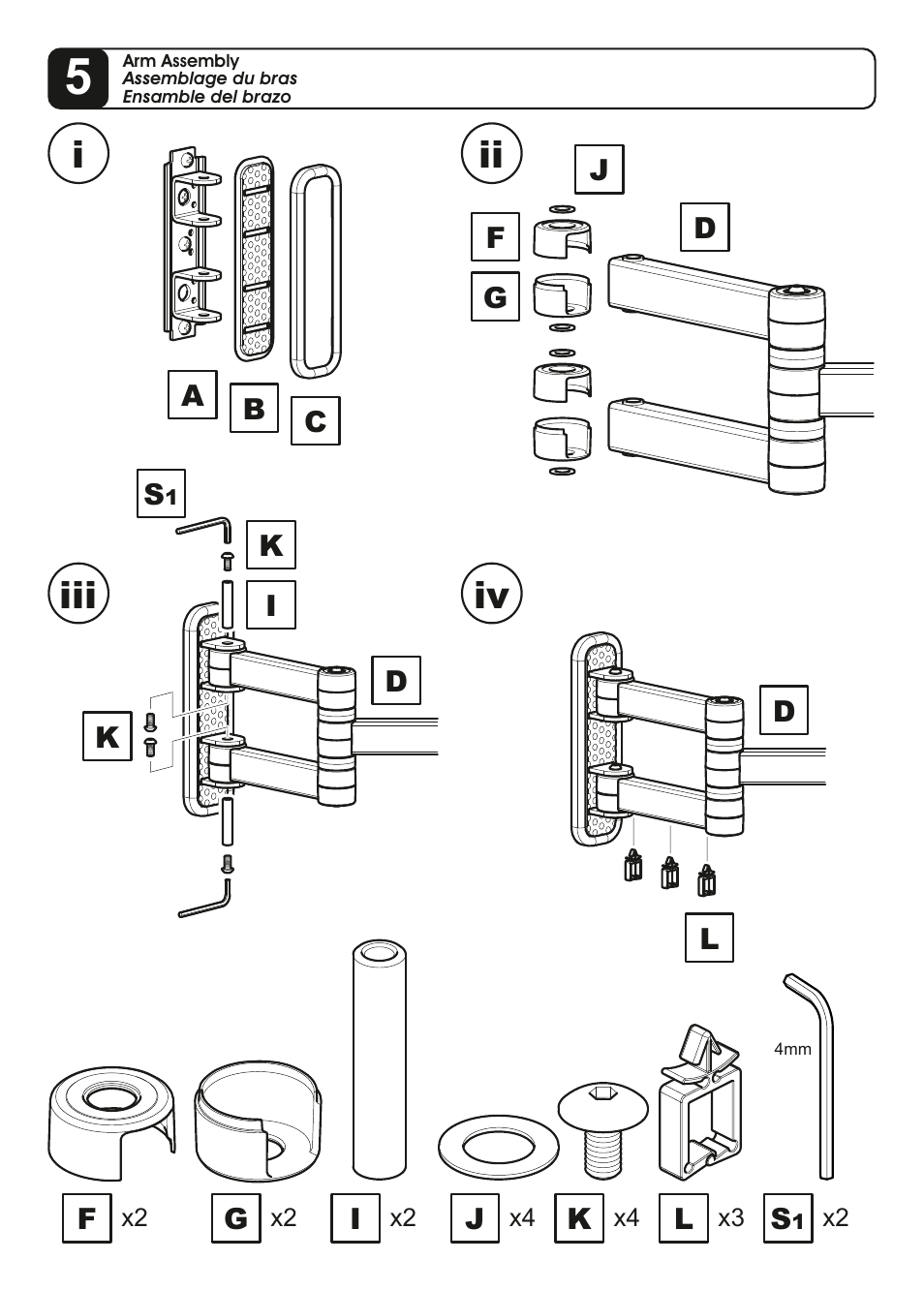 Iii iv | AVF Group YUL204: TV Mount User Manual | Page 11 / 12