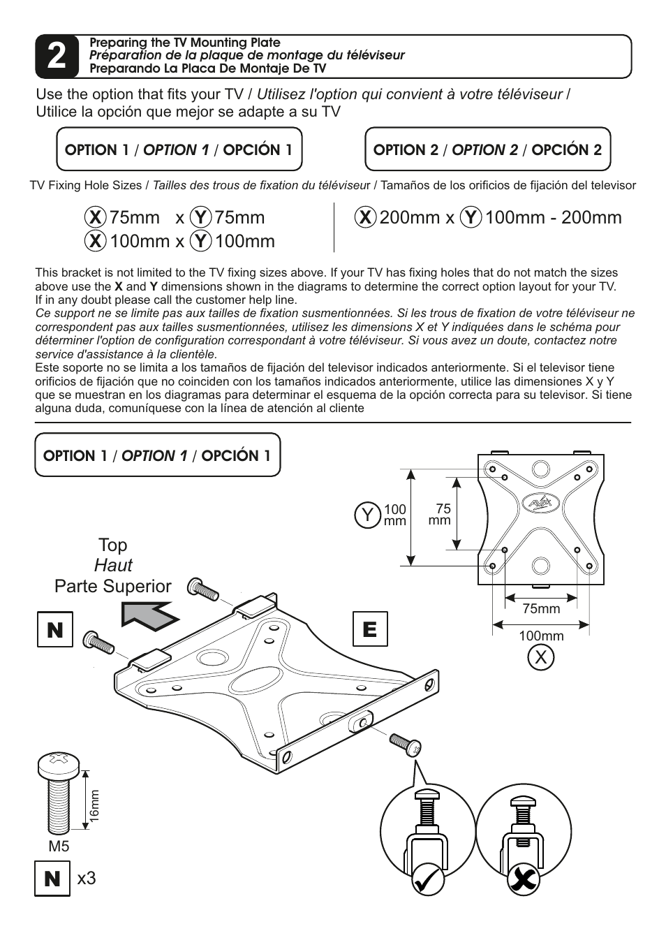 AVF Group YUL204: TV Mount User Manual | Page 7 / 12