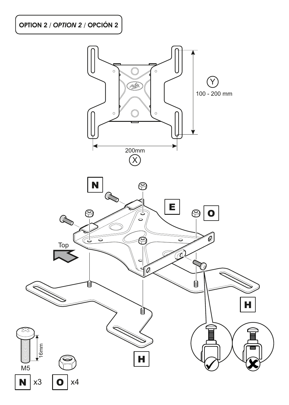 No h e h | AVF Group YUL204: TV Mount User Manual | Page 8 / 12