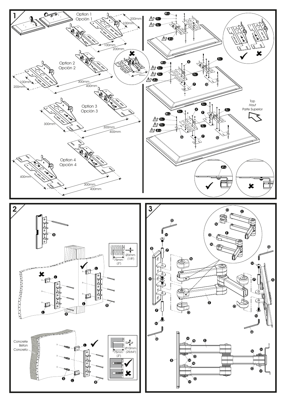 AVF Group EL404B: Flat Panel TV Mount User Manual | Page 2 / 2