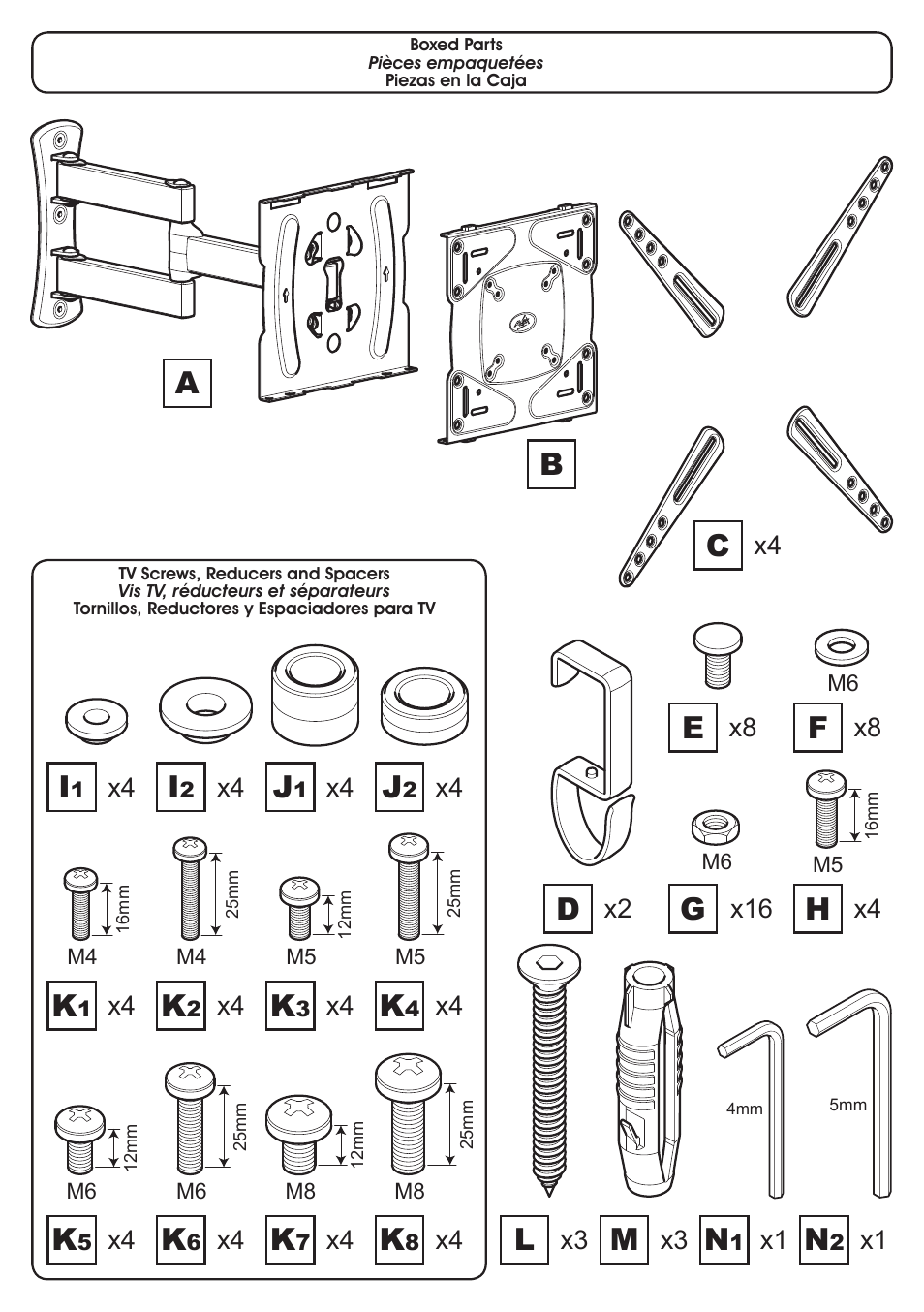 AVF Group GL404: TV Wall Mount User Manual | Page 4 / 12
