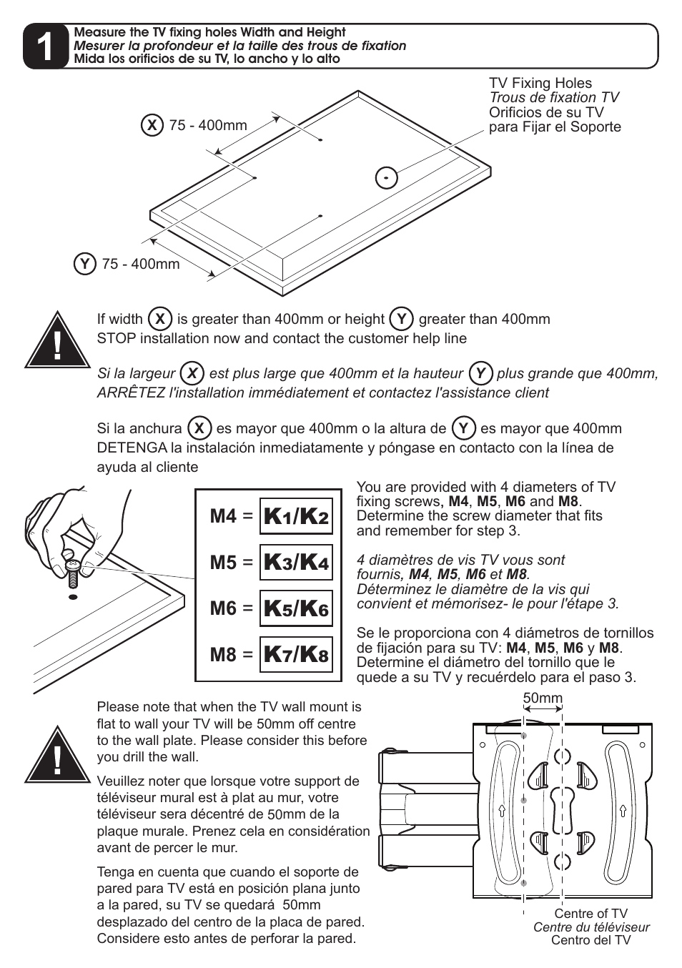 AVF Group GL404: TV Wall Mount User Manual | Page 5 / 12
