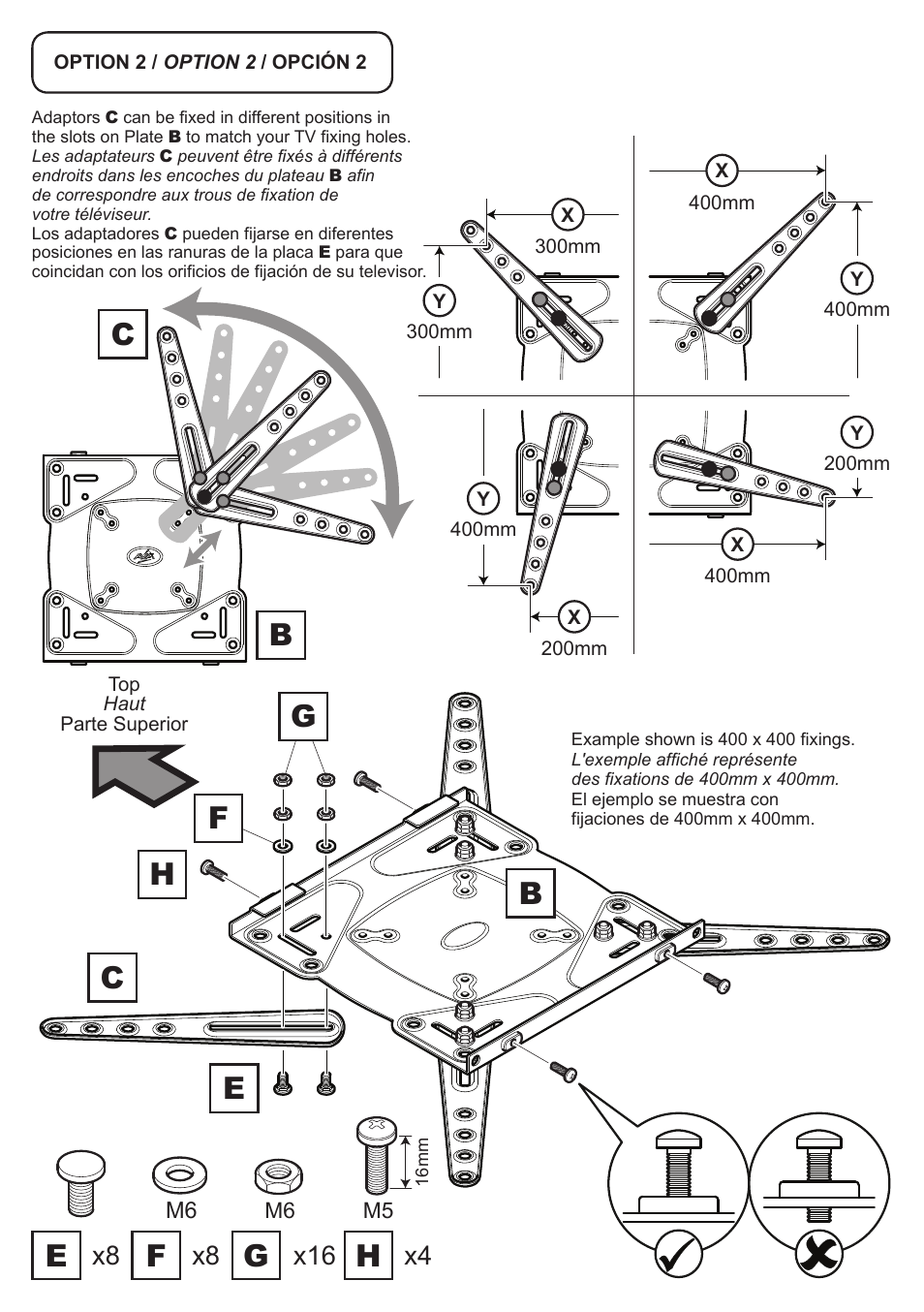 Ce h b | AVF Group GL404: TV Wall Mount User Manual | Page 7 / 12