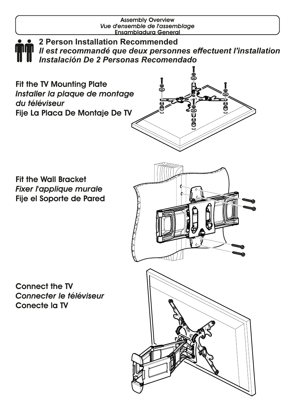 AVF Group ZNL454: TV Wall Mount User Manual | Page 2 / 16