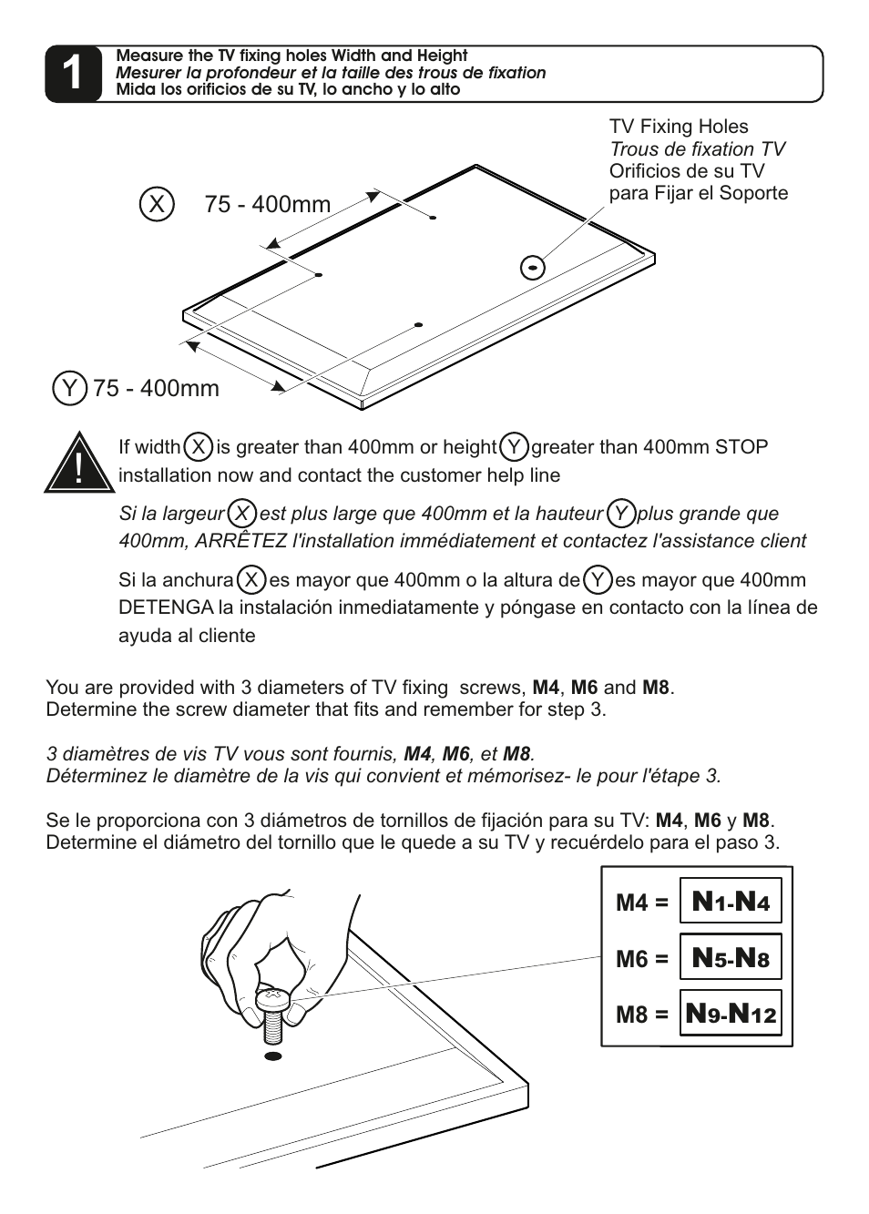 AVF Group YUL404: TV Mount User Manual | Page 6 / 16