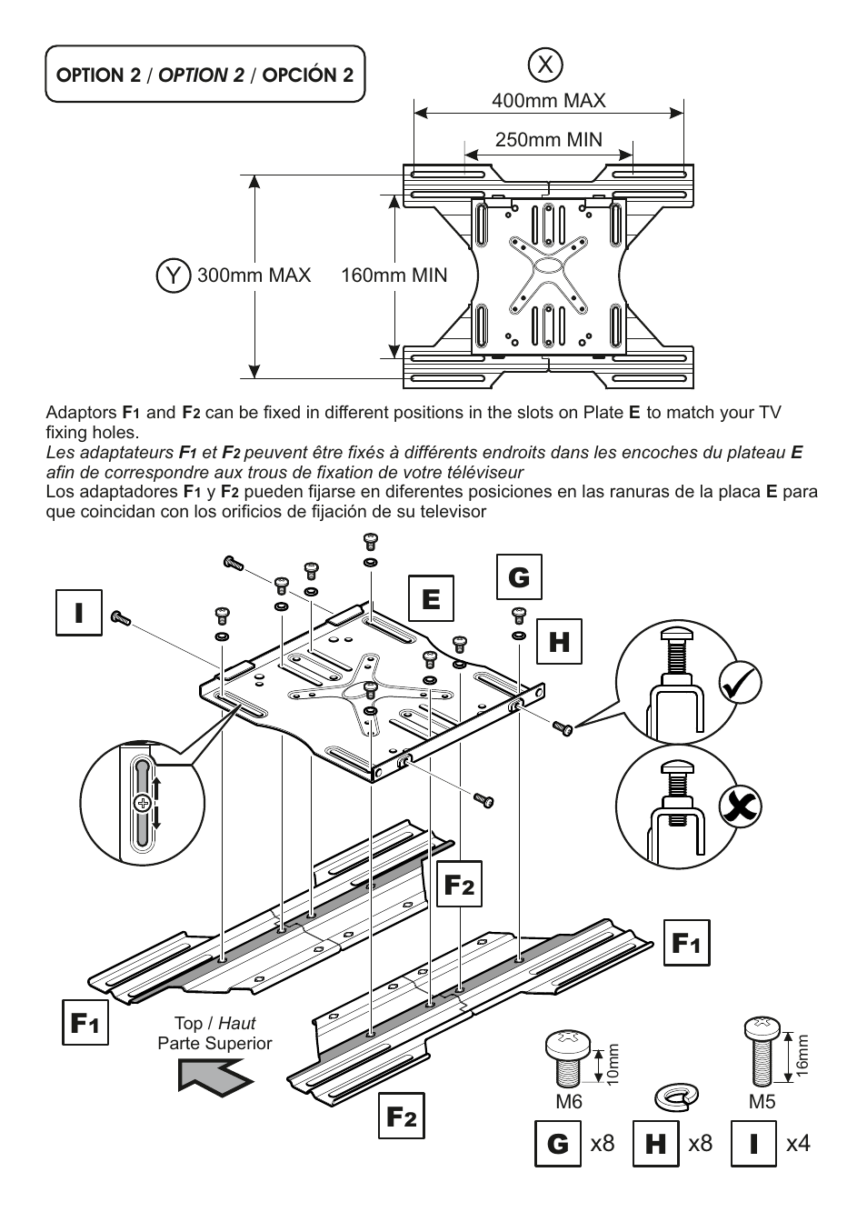 Hg e i f | AVF Group YUL404: TV Mount User Manual | Page 8 / 16