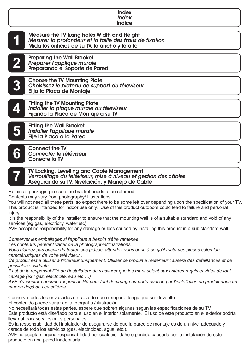 AVF Group ZL4704: LED/LCD TV Wall Mount User Manual | Page 3 / 12