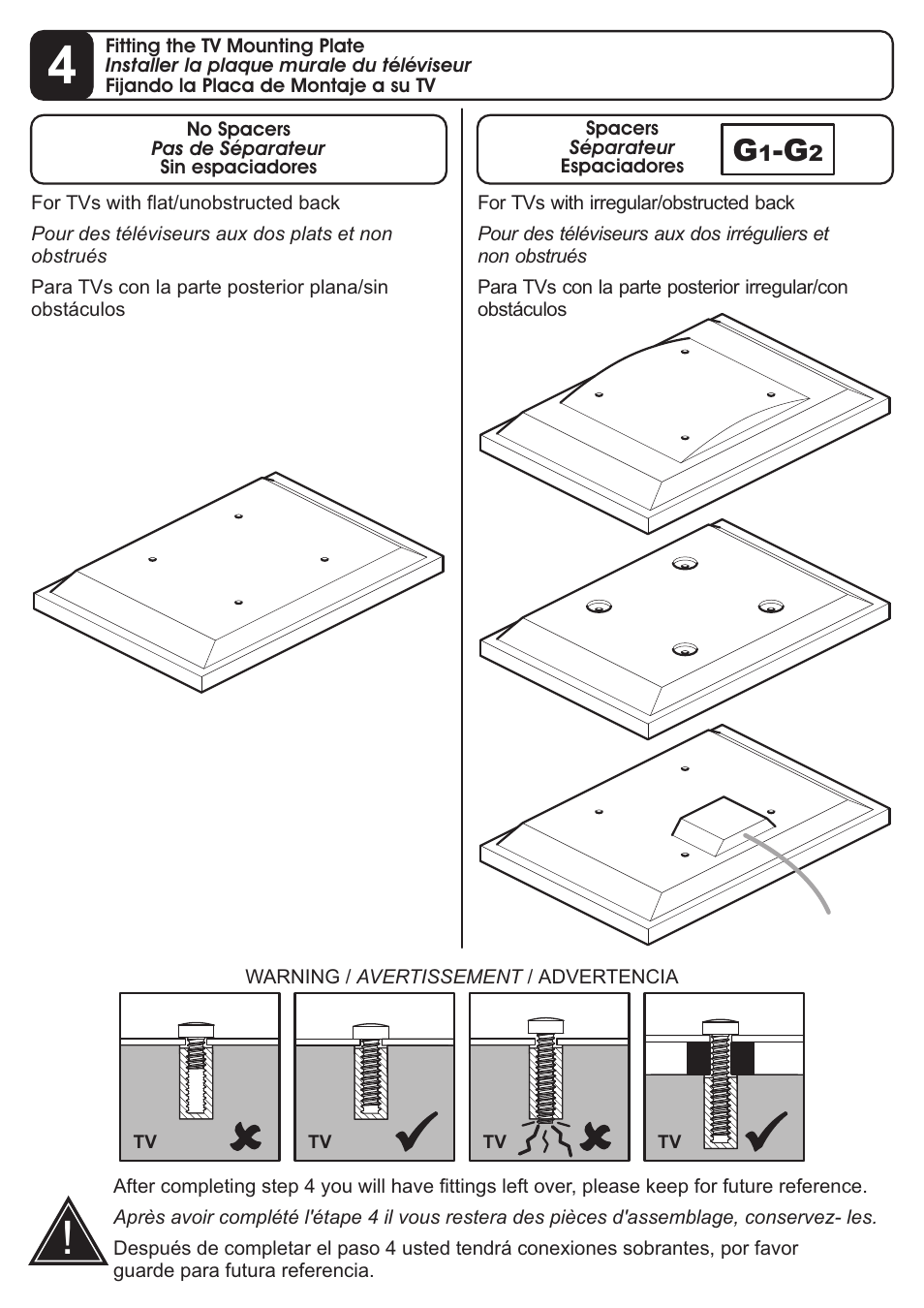 AVF Group ZL4704: LED/LCD TV Wall Mount User Manual | Page 8 / 12