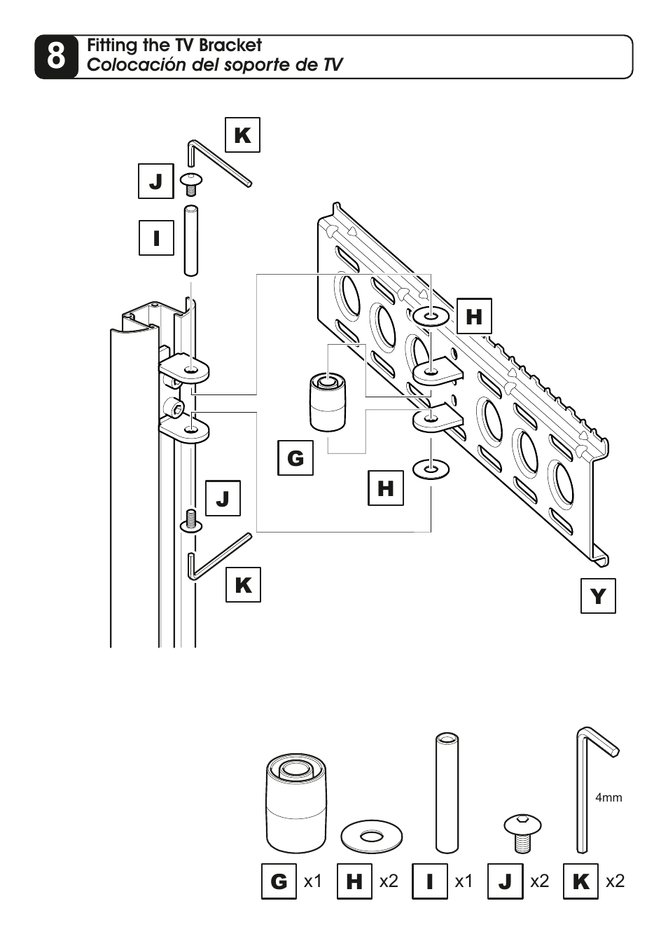 AVF Group ESL422B: Flat Panel TV Mount with AV Shelving User Manual | Page 12 / 16