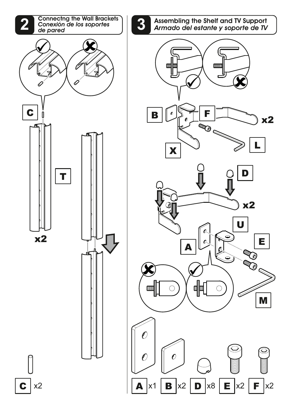 AVF Group ESL422B: Flat Panel TV Mount with AV Shelving User Manual | Page 5 / 16