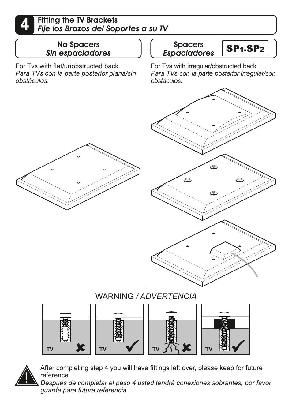 AVF Group ESL422B: Flat Panel TV Mount with AV Shelving User Manual | Page 6 / 16