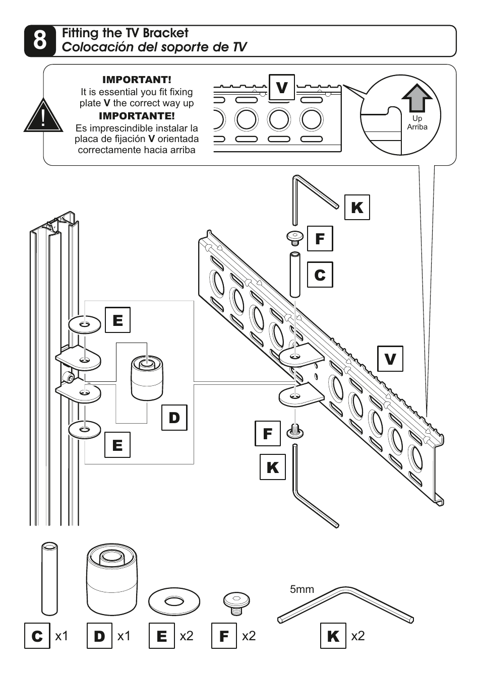 AVF Group ESL822B: Flat Panel TV Mount with AV Shelving User Manual | Page 12 / 16
