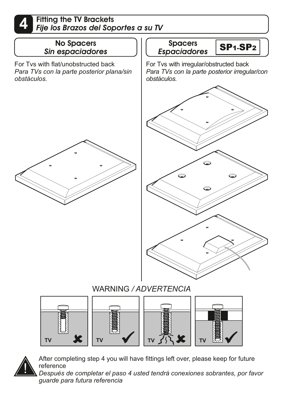 AVF Group ESL822B: Flat Panel TV Mount with AV Shelving User Manual | Page 6 / 16