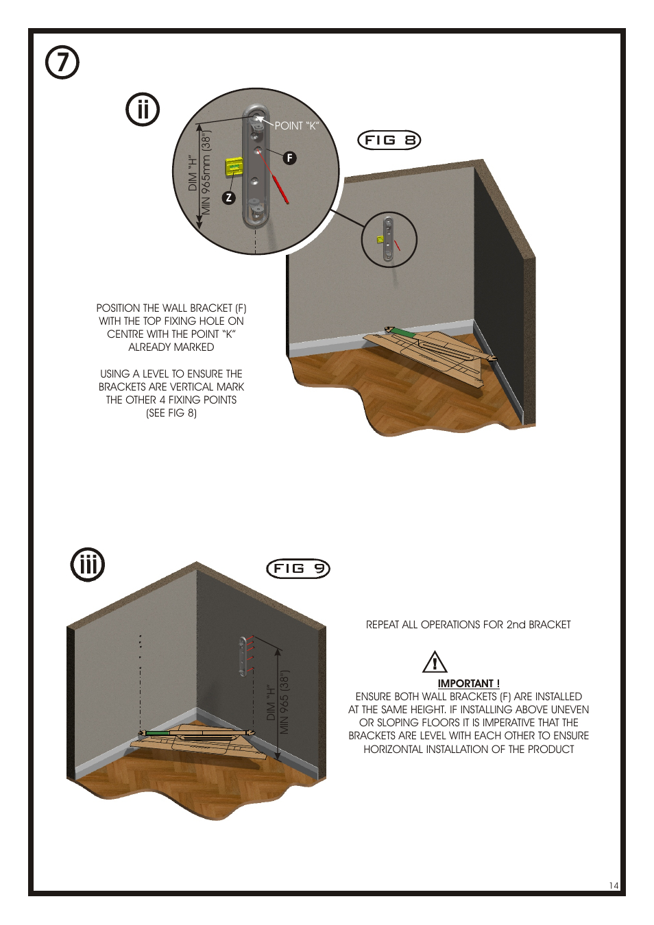 7iii, Fig 8, Fig 9 | AVF Group NXL4502PB: Cornermount User Manual | Page 14 / 24