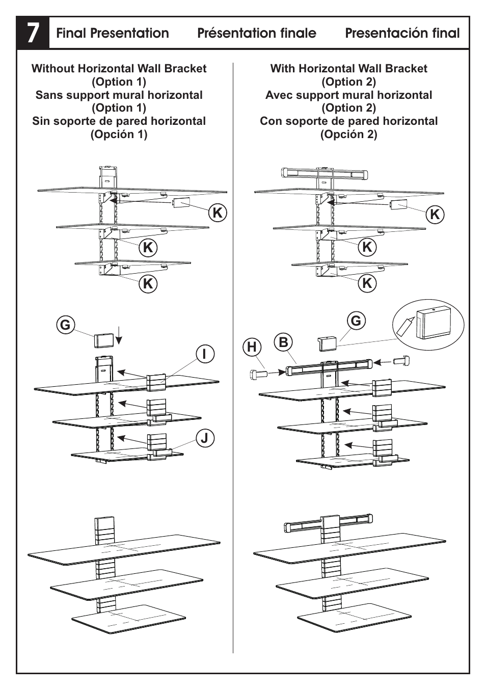 AVF Group US963PB: Wall Mounted Glass Shelving System User Manual | Page 6 / 9