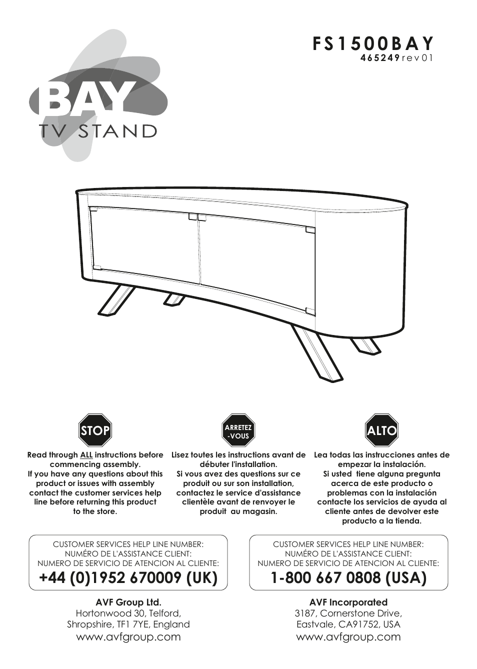 AVF Group FS1500BAYB: BAY User Manual | 12 pages