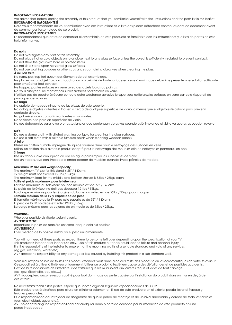 AVF Group FSL1000BLEO: Blenheim User Manual | Page 2 / 12