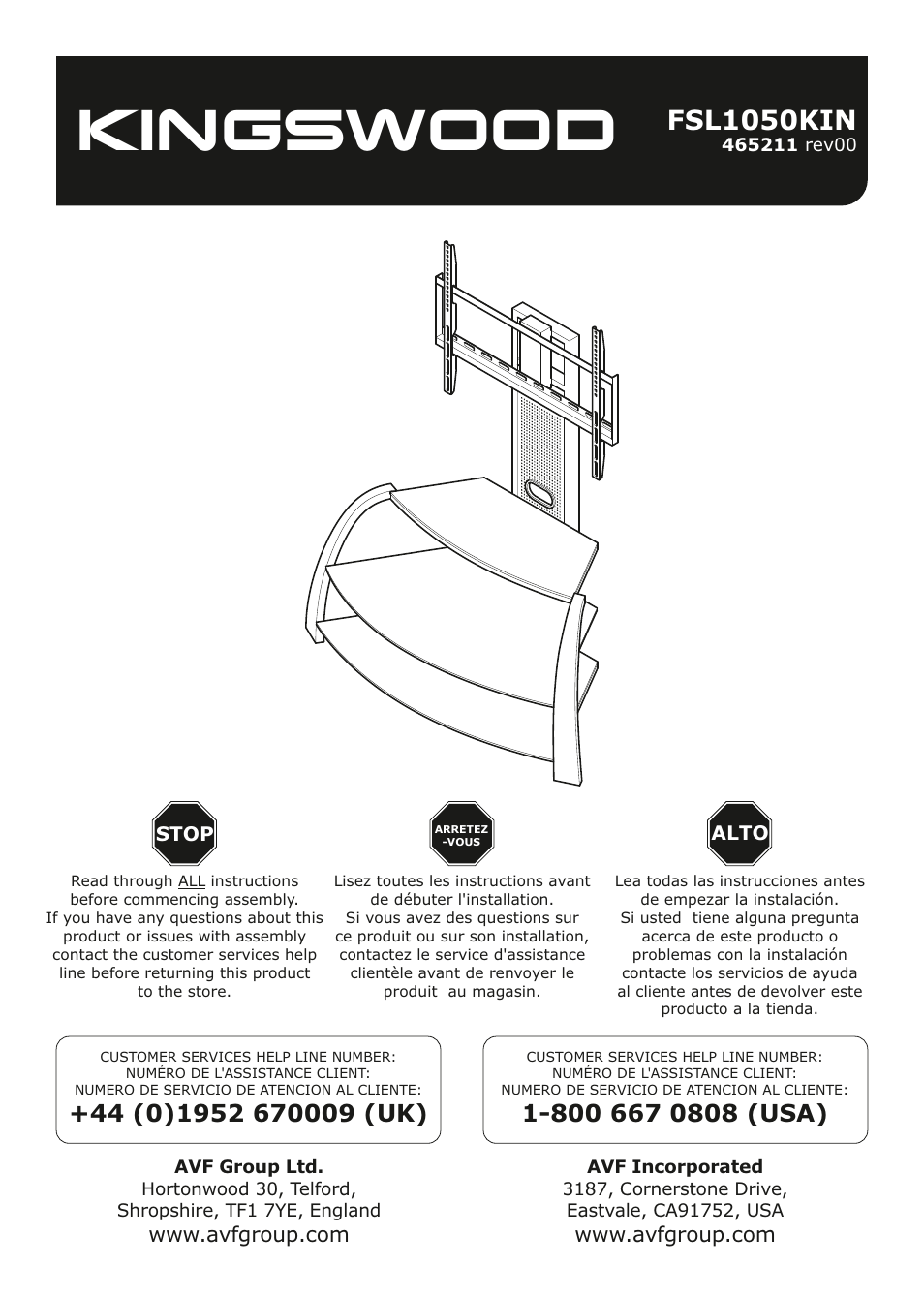 AVF Group FSL1050KINW: Kingswood User Manual | 10 pages