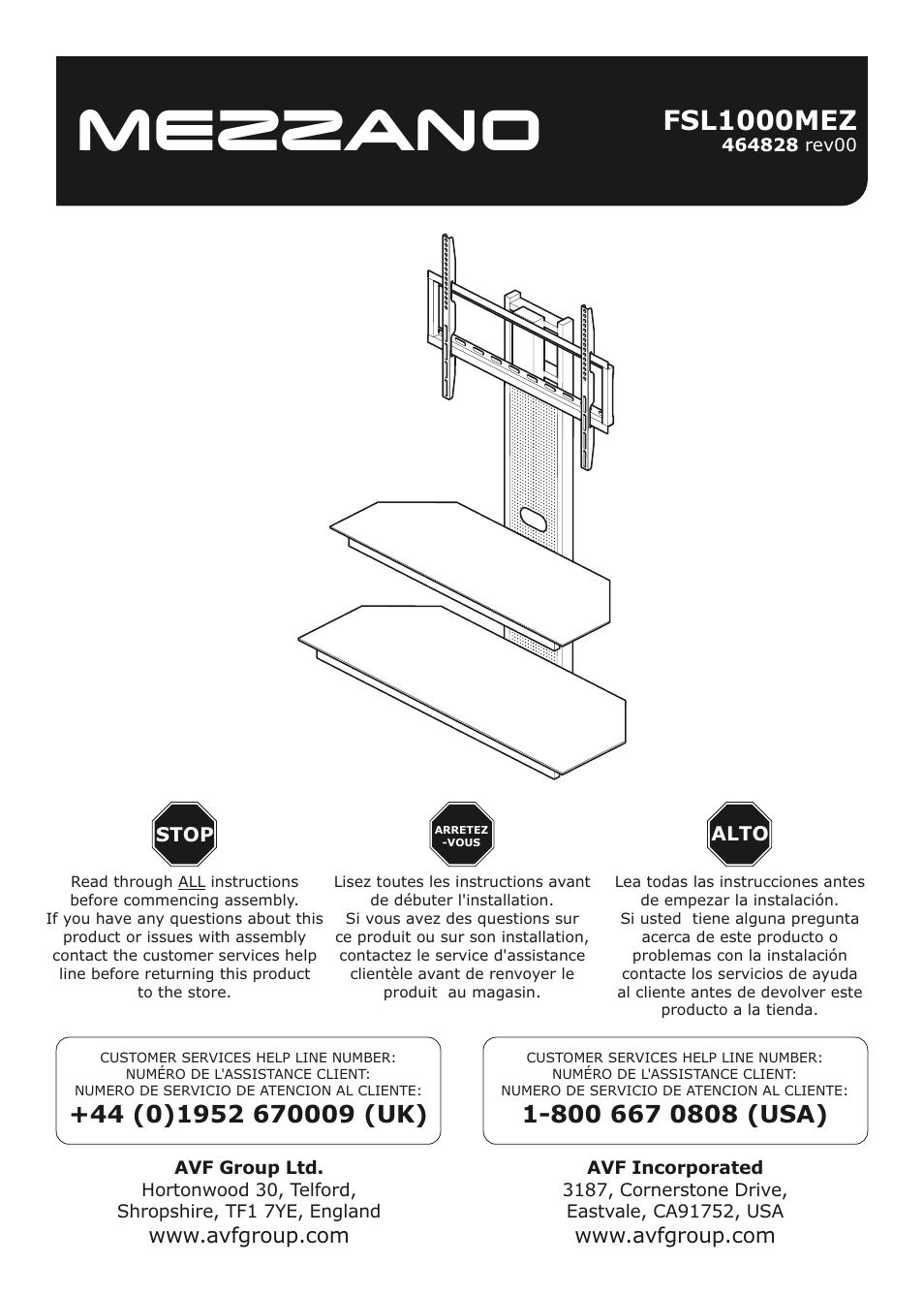 AVF Group FSL1000MEZB: Mezzano User Manual | 10 pages