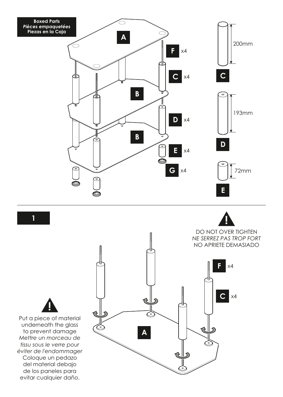 AVF Group SDC800: Glass TV Stand User Manual | Page 3 / 4