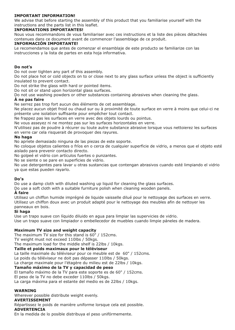 AVF Group WFSL600: Mobile TV Cart User Manual | Page 2 / 12