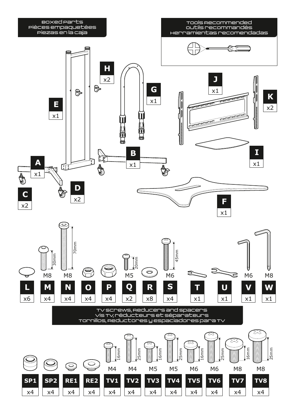 AVF Group WFSL600: Mobile TV Cart User Manual | Page 3 / 12