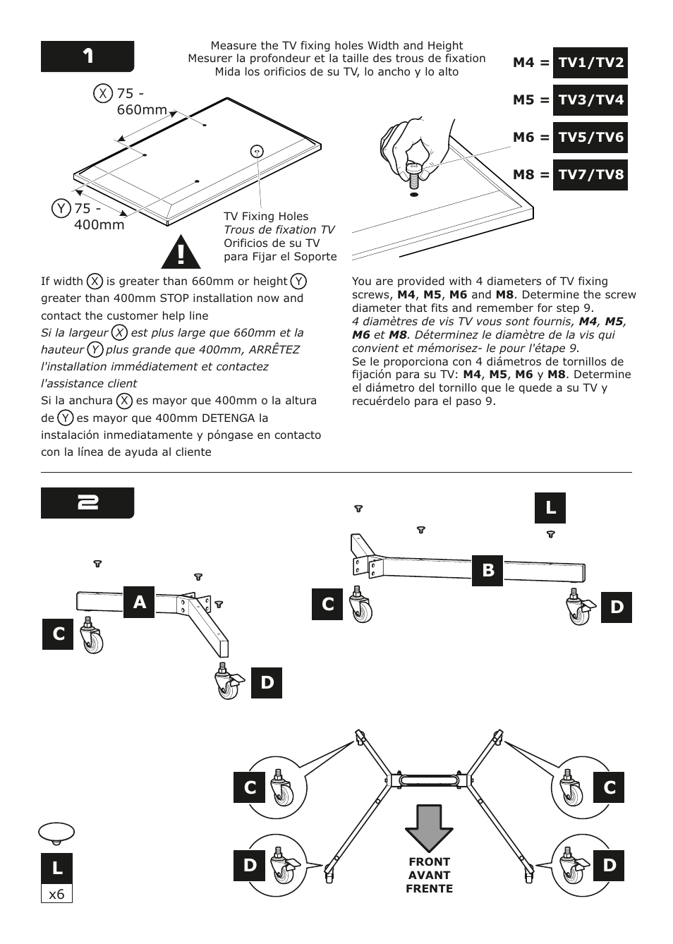 AVF Group WFSL600: Mobile TV Cart User Manual | Page 4 / 12