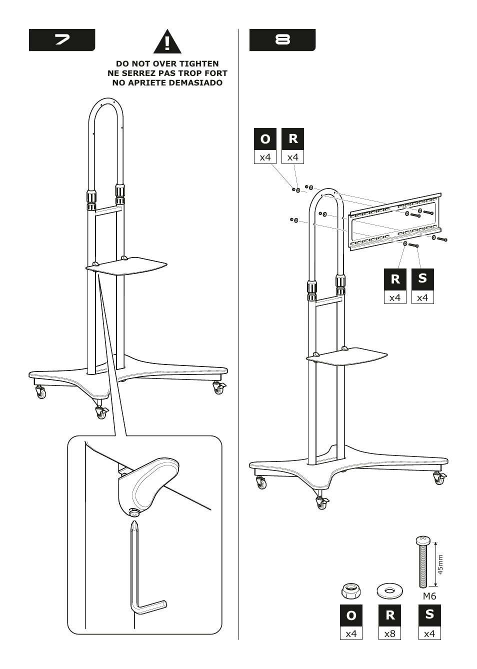 AVF Group WFSL600: Mobile TV Cart User Manual | Page 7 / 12