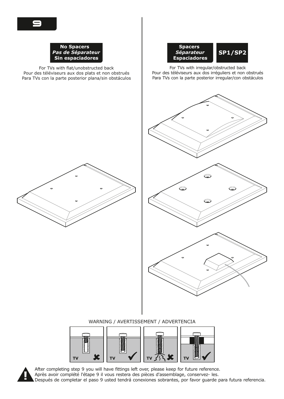 AVF Group WFSL600: Mobile TV Cart User Manual | Page 8 / 12