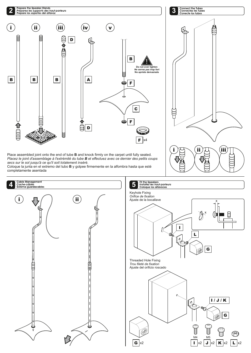 Iii i ii | AVF Group EAK80B: Surround Sound Speaker Stands User Manual | Page 2 / 2