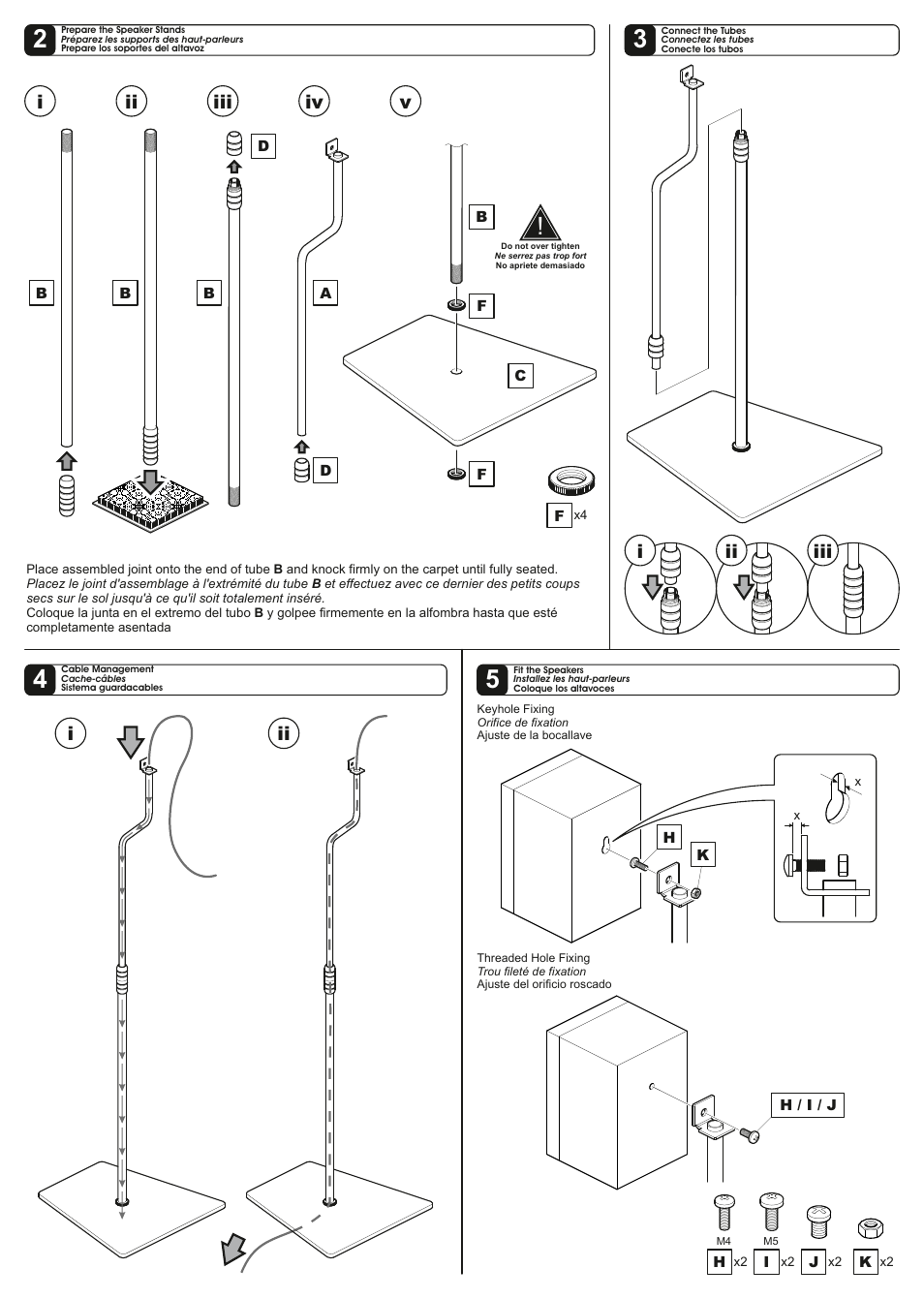 Iv v, Iii i ii | AVF Group EAK85B: Speaker Floor Stands User Manual | Page 2 / 2