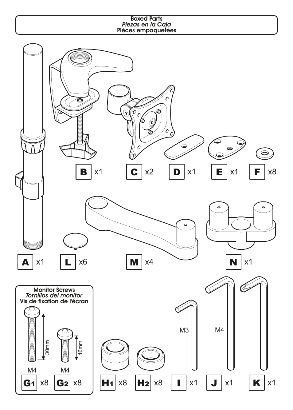 AVF Group MRC1204: Monitor Desk Mount User Manual | Page 3 / 12