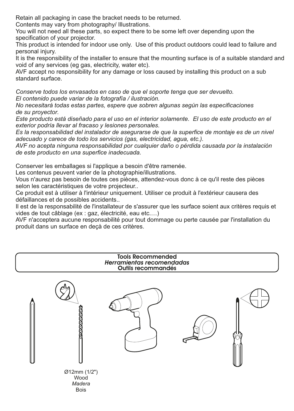 AVF Group MRC1304: Monitor Desk Mount User Manual | Page 2 / 12