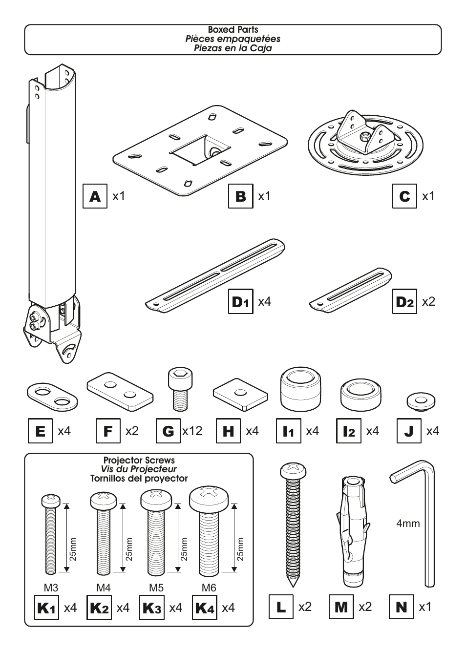 AVF Group PP703: Universal Projector Mount User Manual | Page 3 / 15