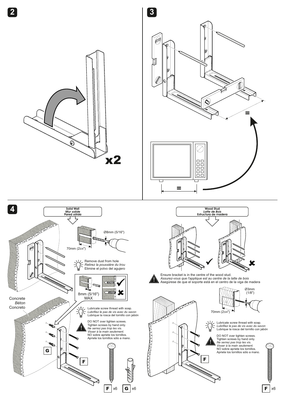 AVF Group EM60B: Microwave Bracket User Manual | Page 2 / 2