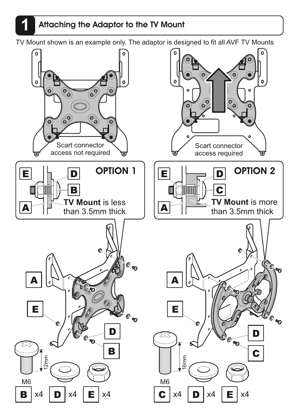 AVF Group P6432: Sony W6 above 25-50" TVs Adapter Kit User Manual | Page 3 / 4
