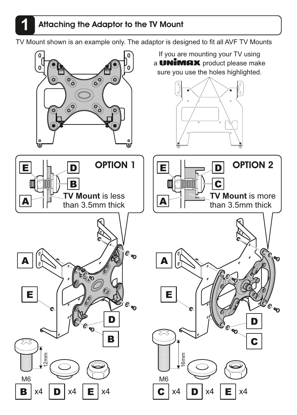 AVF Group P6441: Sony W7/W8 up to 50" TVs Adapter Kit User Manual | Page 3 / 4