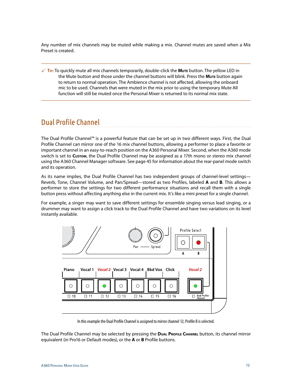 Dual profile channel | Aviom A360 User Manual | Page 21 / 89